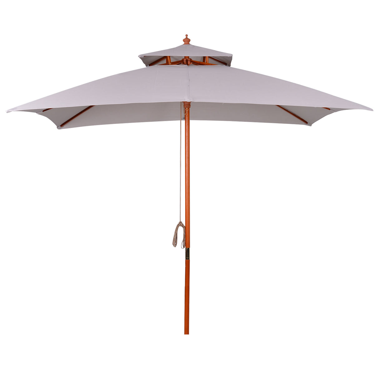 easycomfort easycomfort ombrellone da giardino 3x3m con 8 stecche in bambu e copertura parasole a 2 livelli grigio