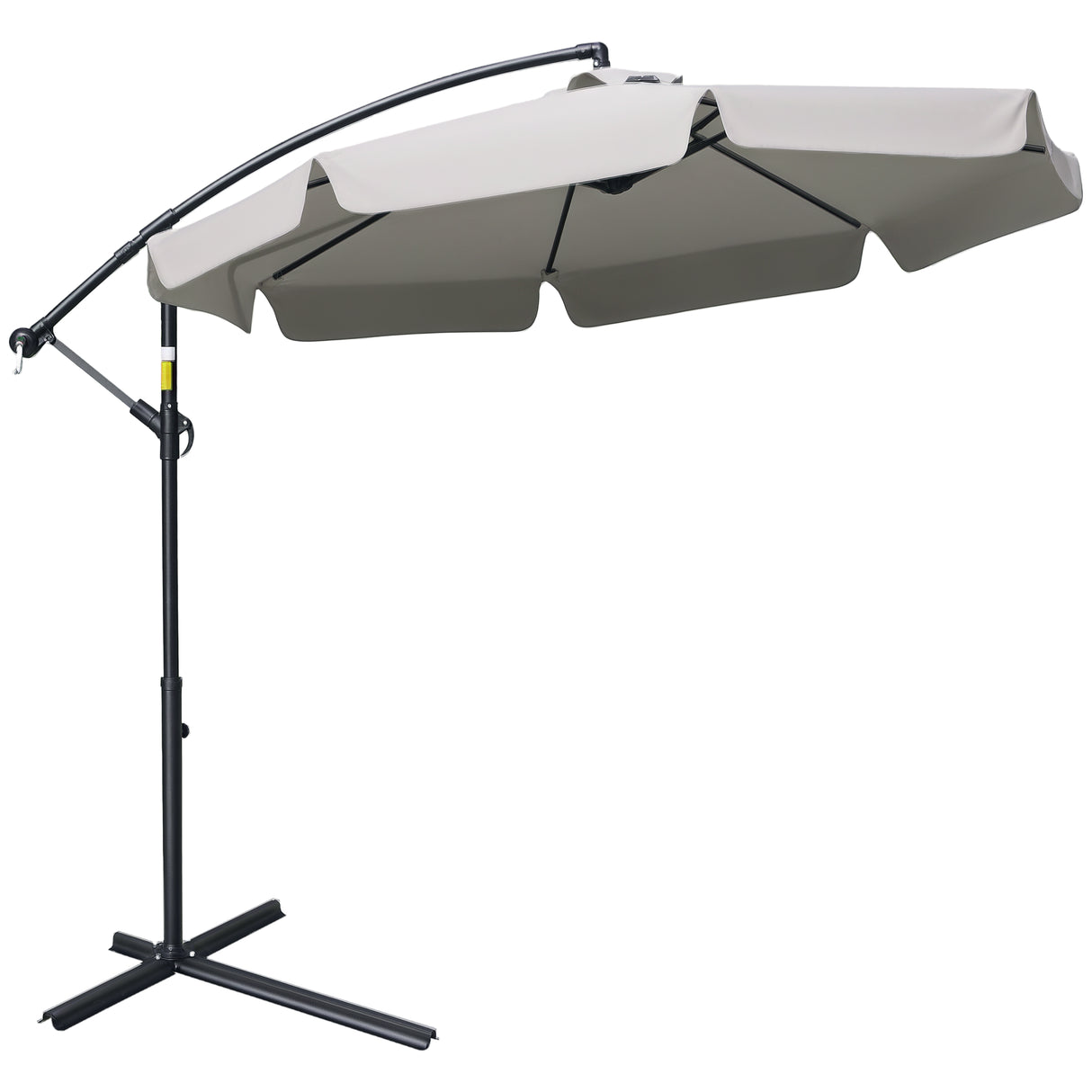 easycomfort easycomfort ombrellone da giardino a braccio con apertura a manovella in metallo e poliestere 2 7x2 7 m grigio