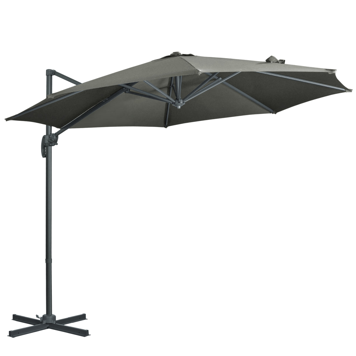 easycomfort easycomfort ombrellone da giardino decentrato 3x2 5 m girevole a 360 con angolazione regolabile grigio