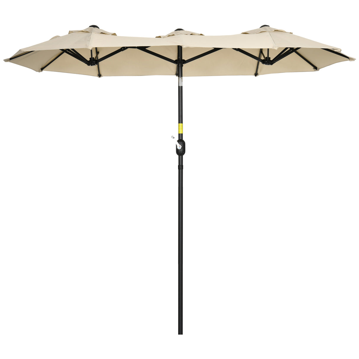easycomfort easycomfort ombrellone da giardino doppio inclinabile con apertura a manovella 295x152x222 cm cachi