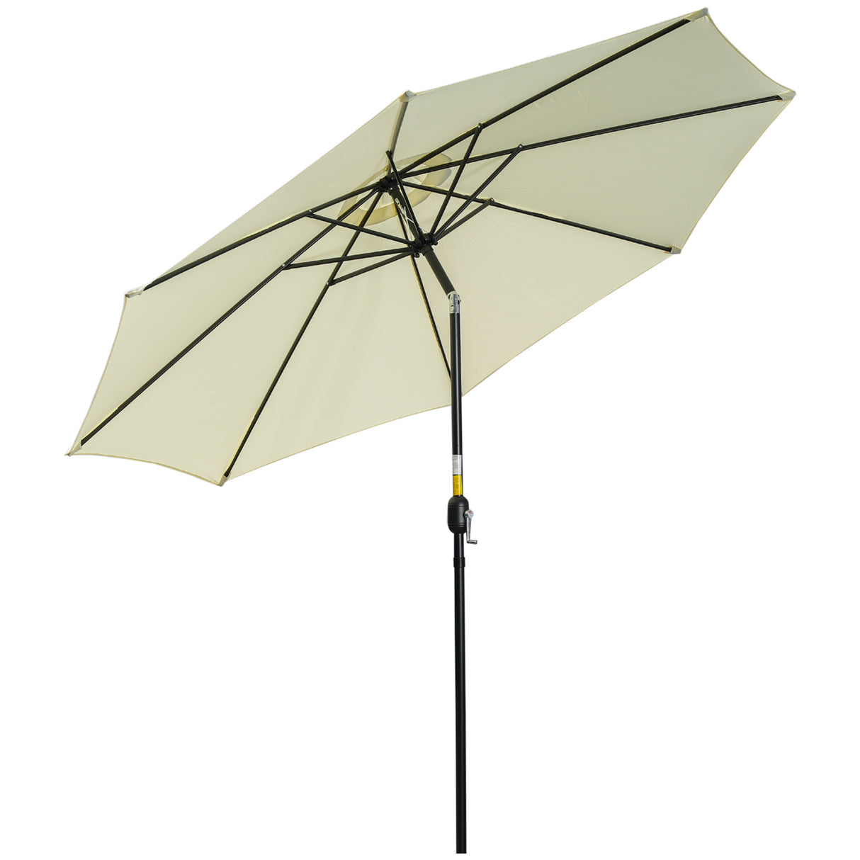 easycomfort easycomfort ombrellone da giardino inclinabile a 8 stecche con manovella in metallo e poliestere 295x250 cm beige