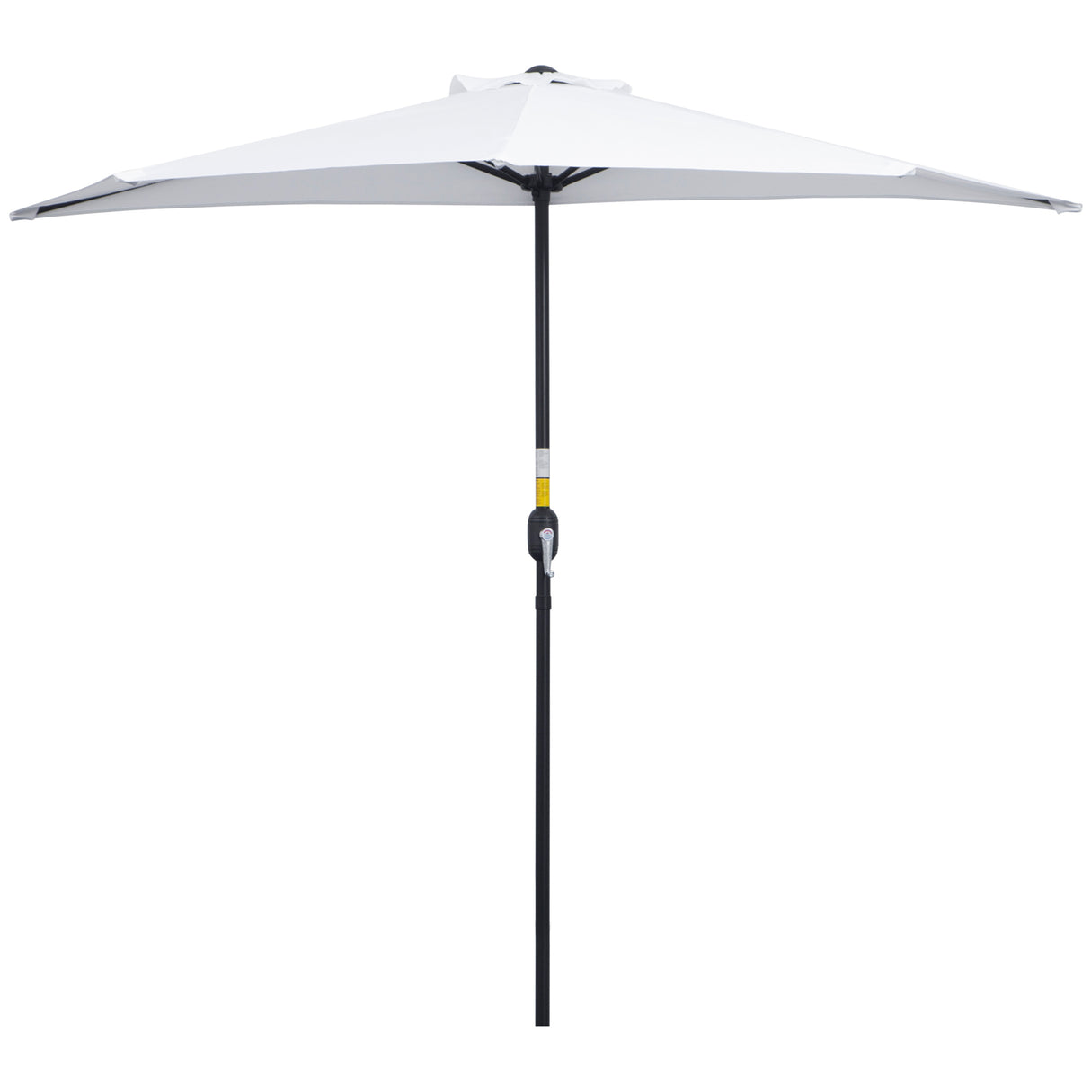 easycomfort easycomfort ombrellone da terrazza a mezzaluna con apertura a manovella e palo a 2 sezioni 2 6x1 35 m bianco