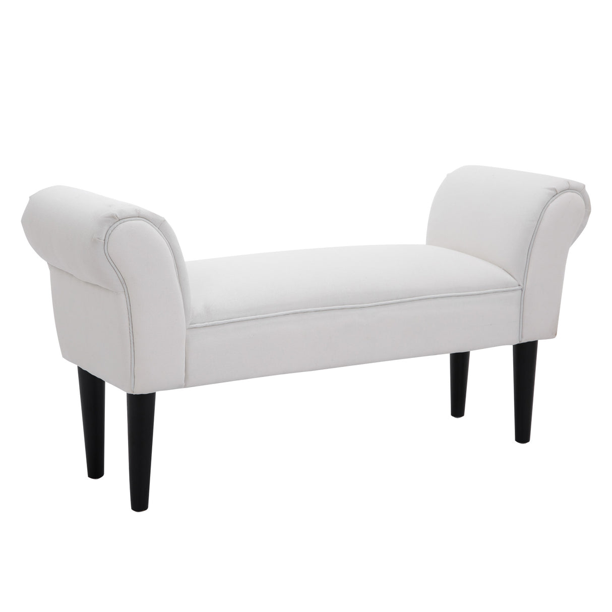easycomfort easycomfort panca fondo letto imbottita con braccioli arrotolati e 4 piedini 102x35x51 cm grigia