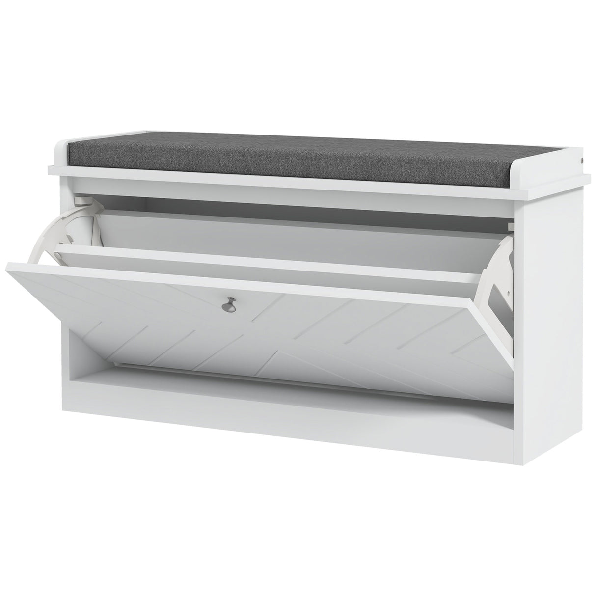 easycomfort easycomfort panca scarpiera salvaspazio con cuscino e cassetto ribaltabile per 8 paia di scarpe bianco