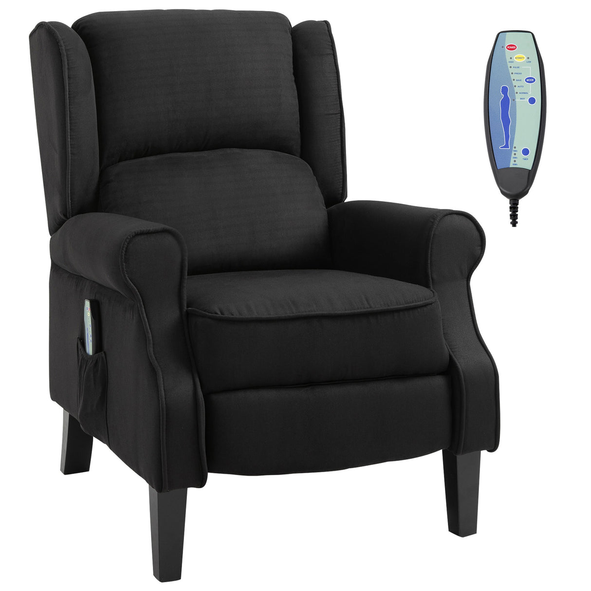 easycomfort easycomfort poltrona relax massaggiante reclinabile con telecomando 78x83x101cm nero