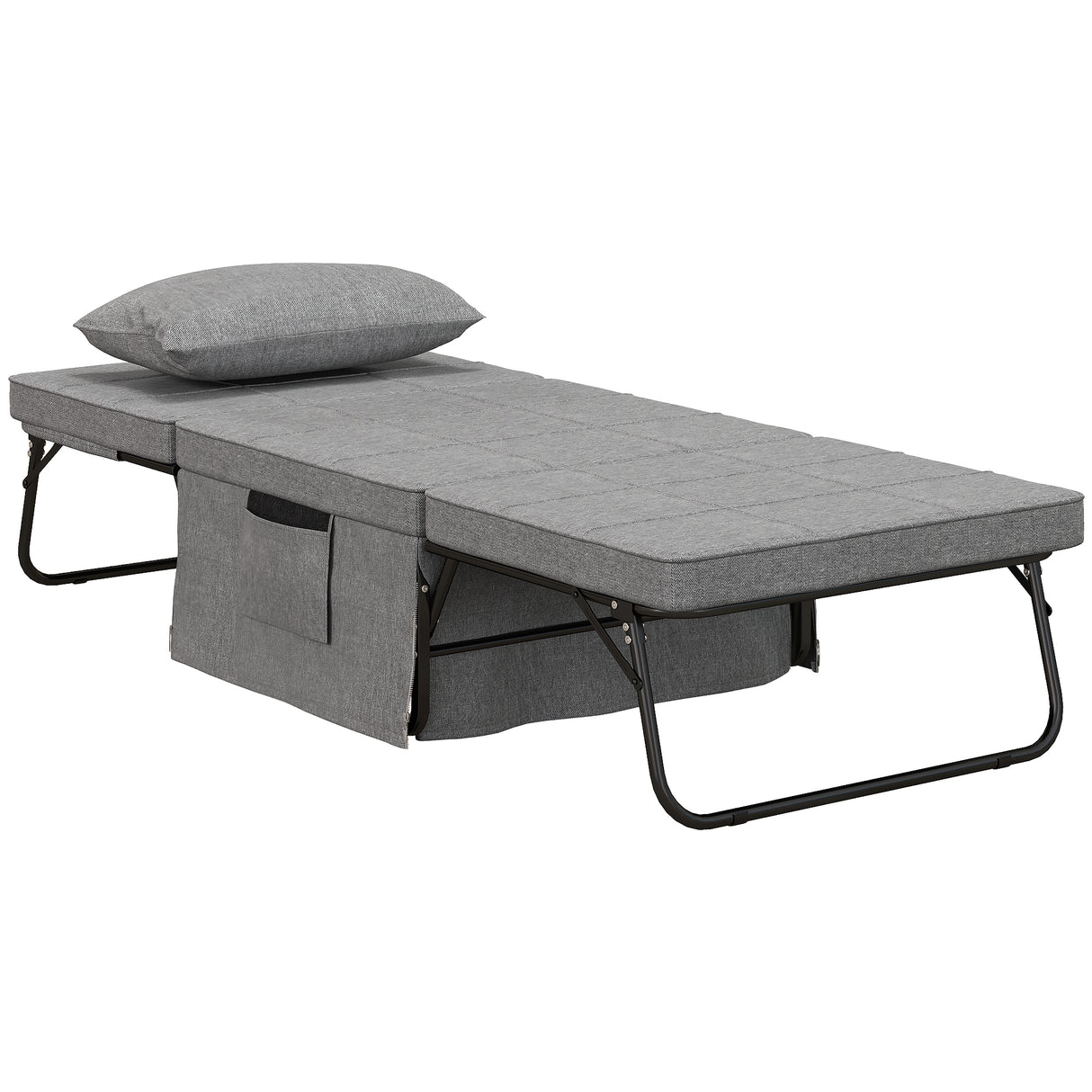 easycomfort easycomfort pouf letto pieghevole multiuso 4 in 1 con schienale reclinabile a 5 livelli grigio