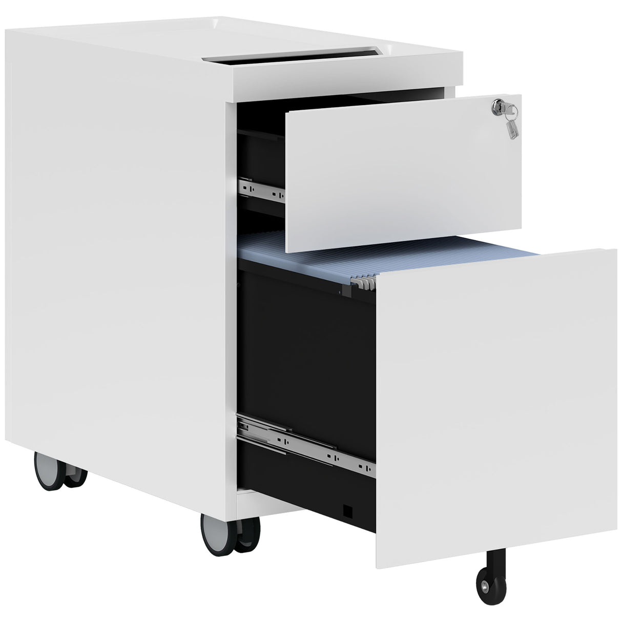 easycomfort easycomfort schedario per ufficio con 2 cassetti fessura a busta e barra per appendere in acciaio 30x50x53 5 cm bianco
