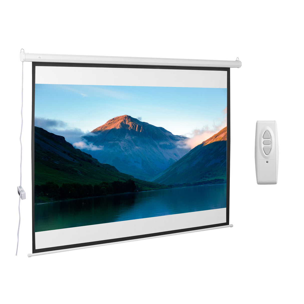 easycomfort easycomfort schermo per proiettore 100 pollici formato 43 regolabile con telecomando schermo di proiezione motorizzato compatto 203x152 cm bianco ean 8054144130989