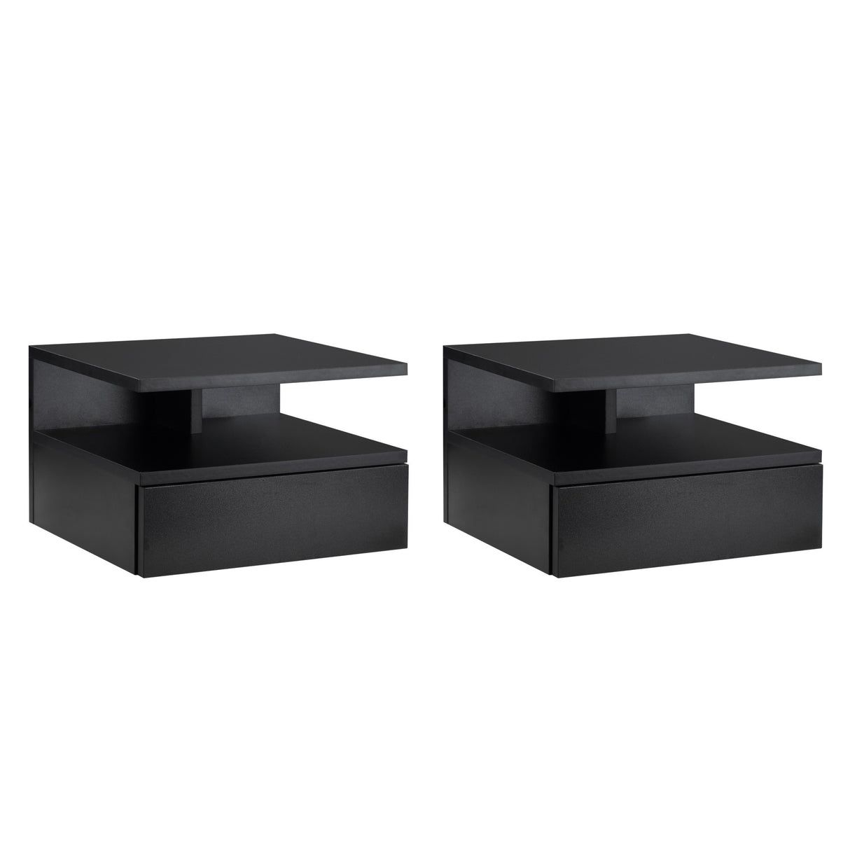 easycomfort easycomfort set da 2 comodini sospesi per camera da letto con cassetto e mensola superiore in legno 35x32x22 5cm 1