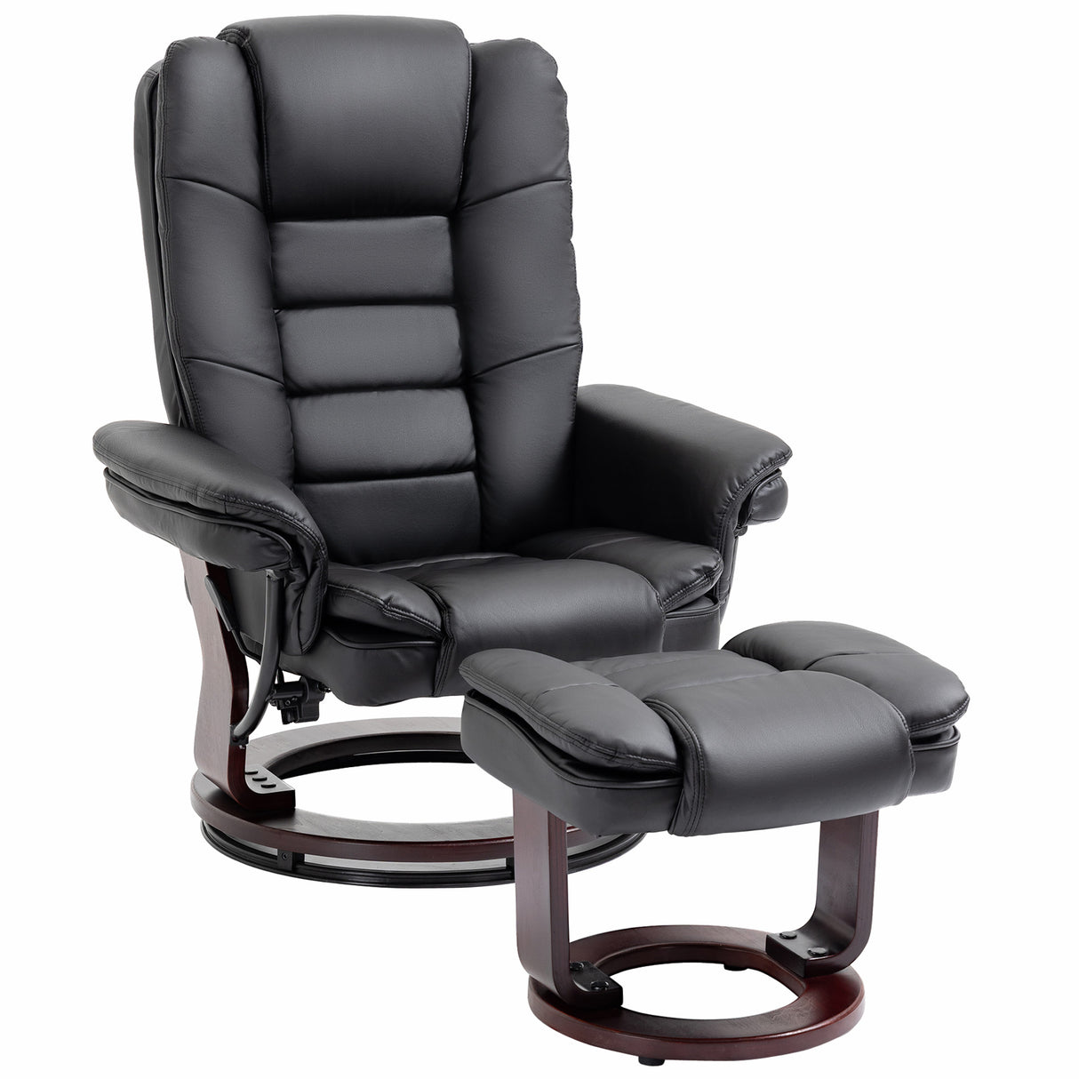 easycomfort easycomfort set poltrona relax e pouf poggiapiedi girevole a 360 e reclinabile similpelle pu