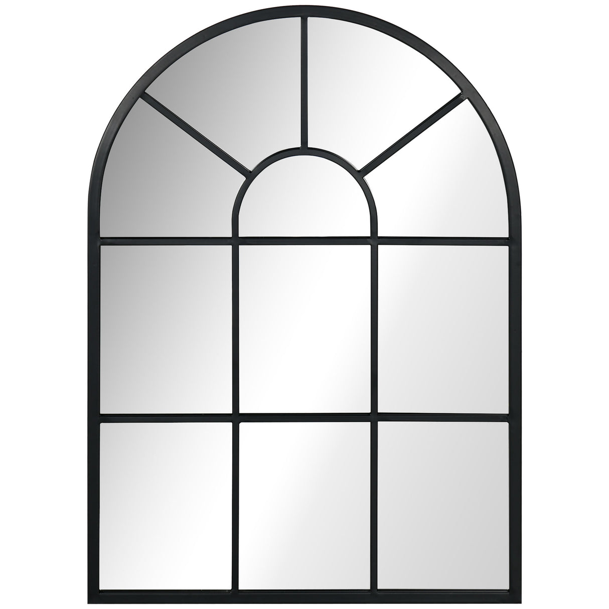 easycomfort easycomfort specchio moderno a parete e a forma di arco 70x50 cm per camera da letto e soggiorno in metallo nero e vetro