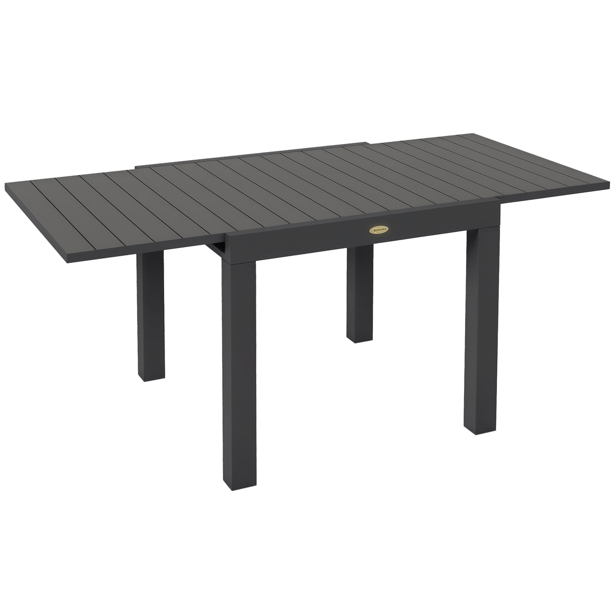 easycomfort easycomfort tavolo da giardino allungabile per 4 6 persone con piano a doghe in alluminio 81162x80x75 cm grigio