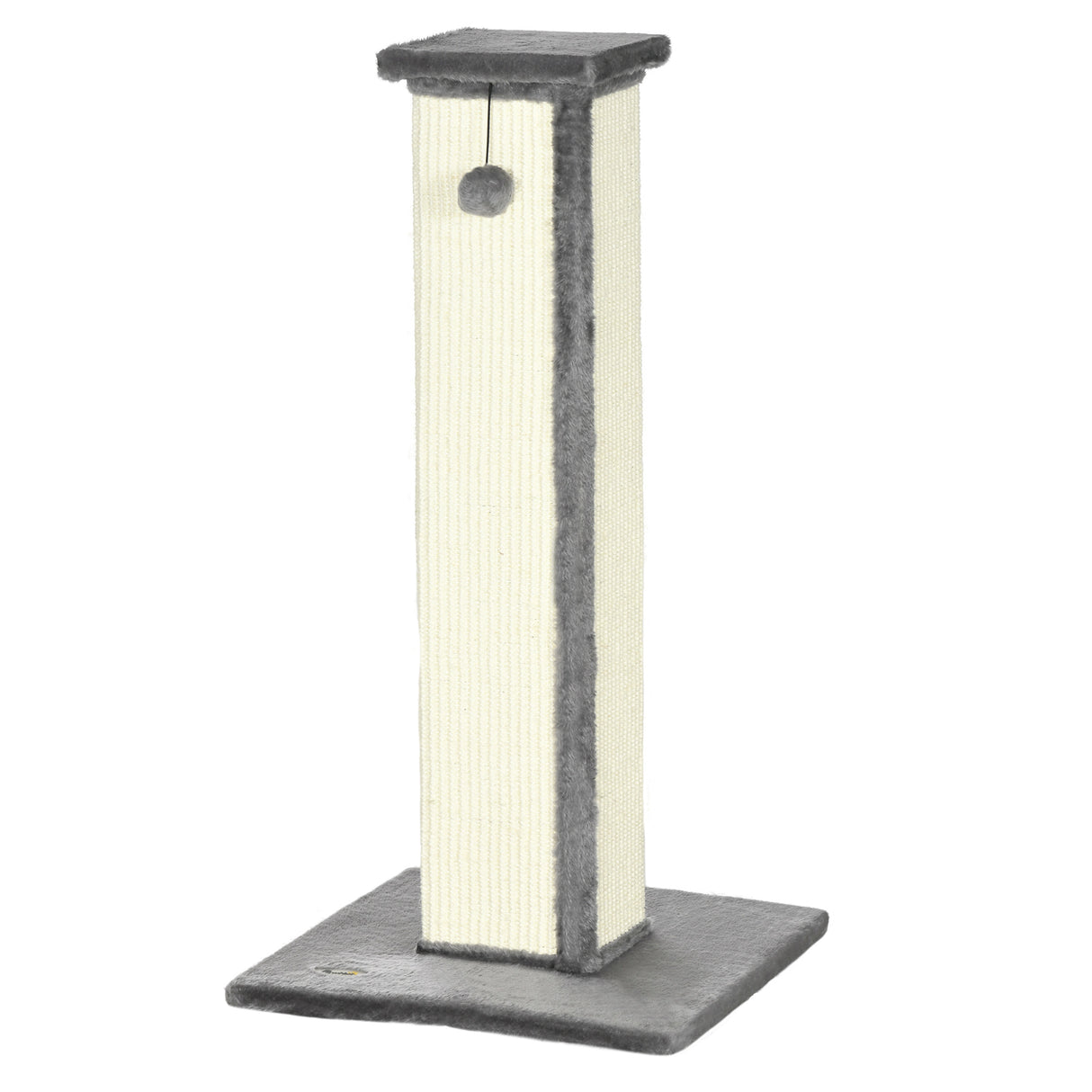 easycomfort easycomfort tiragraffi per gatti con pallina palo in sisal e rivestimento in peluche 41x41x81 cm grigio