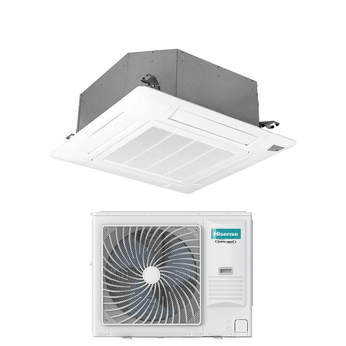 hisense condizionatore a cassetta hisense 60000 btu auc175ur4rkc8 r 32 wi fi optional trifase con pannello e telecomando