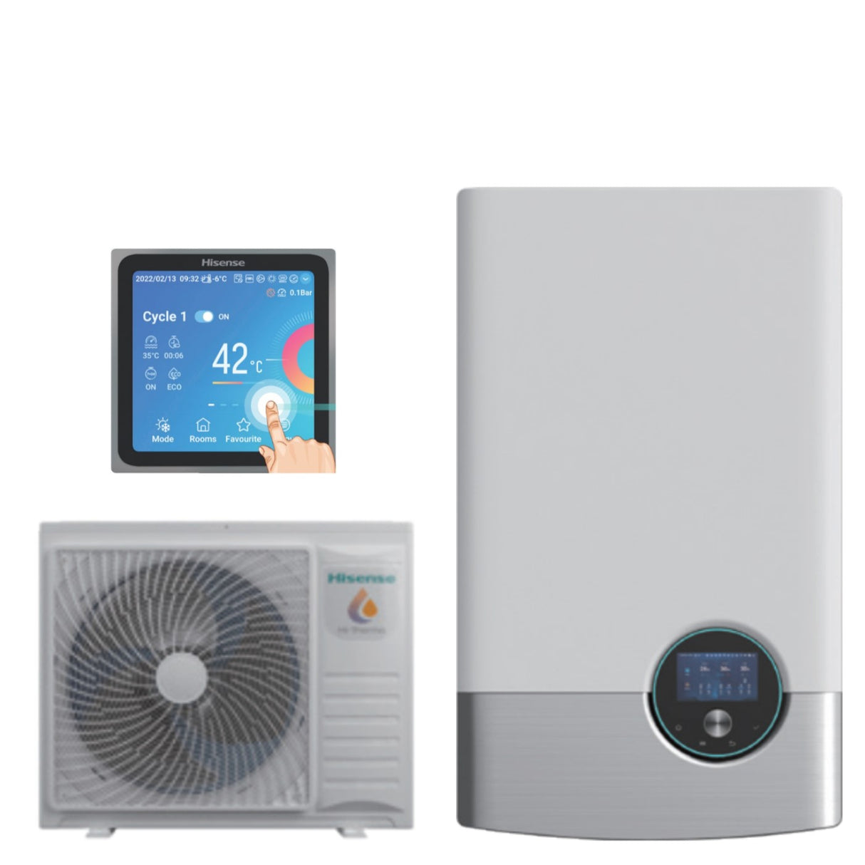 hisense pompa di calore splittata monoventola ariaacqua hisense hi terma 10 kw ahm 100hedsaa ahw 100heds1 trifase r 32 wi fi optional con comando incluso