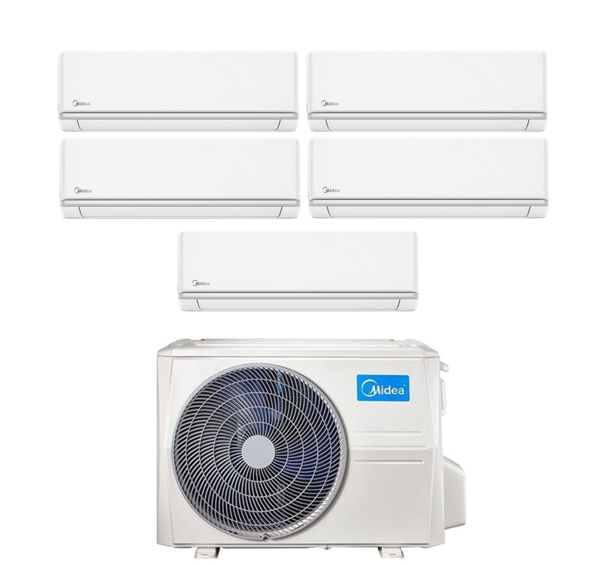 midea condizionatore penta split midea elegance 99121212 con m5oe 42hfn8 q r 32 wi fi optional