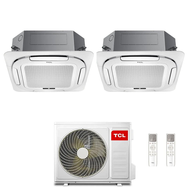 tcl condizionatore a cassetta 4 vie tcl compact dual split 1212 con mt2730 r 32 wi fi optional