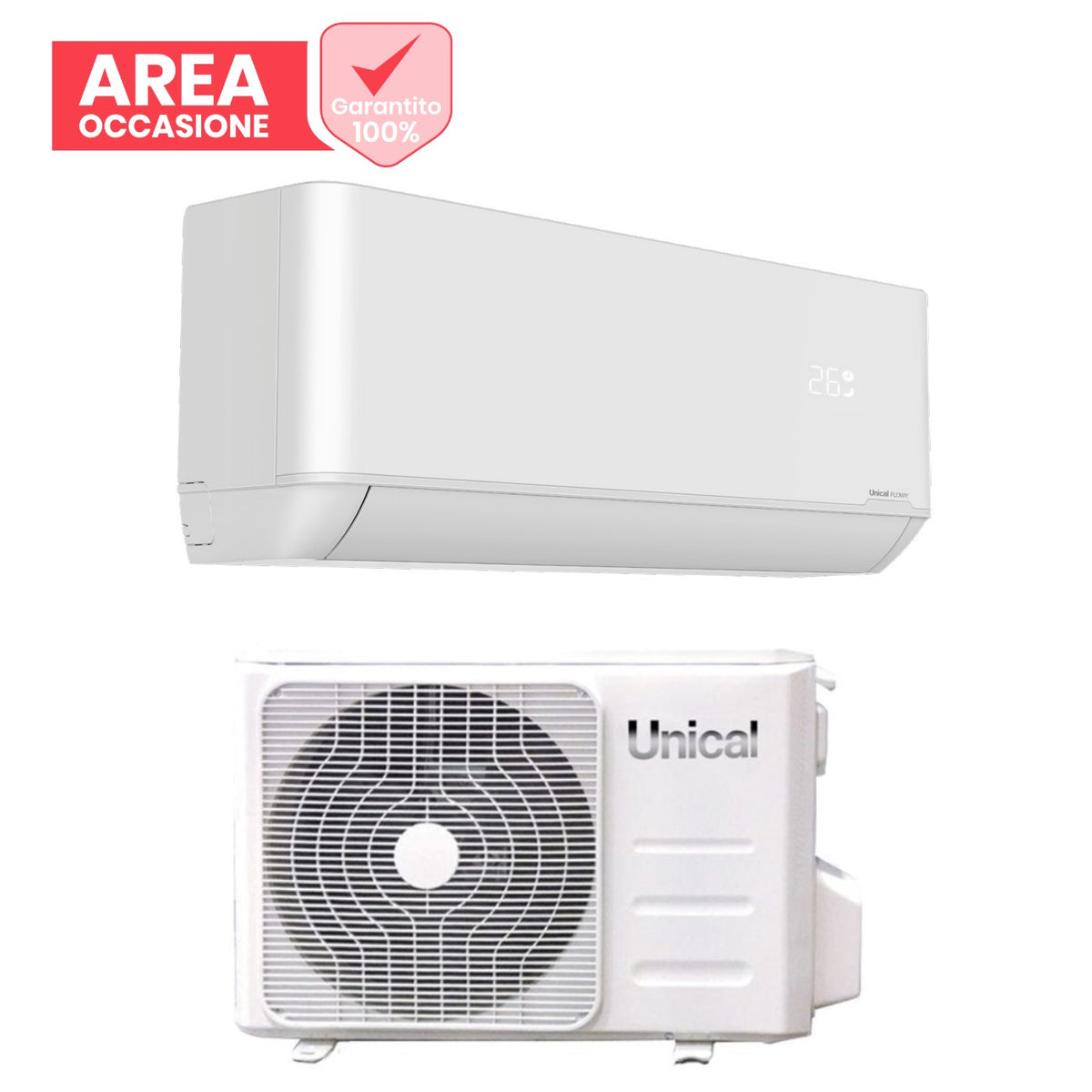 unical area occasioni 2470 climatizzatore condizionatore unical inverter serie flowy 12000 btu flwy 12h r 32 wi fi optional classe aa