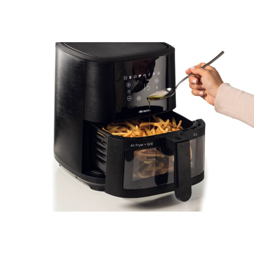 ariete friggitrice ad aria ariete 6 litri nera cestello trasparente ean 8003705121355