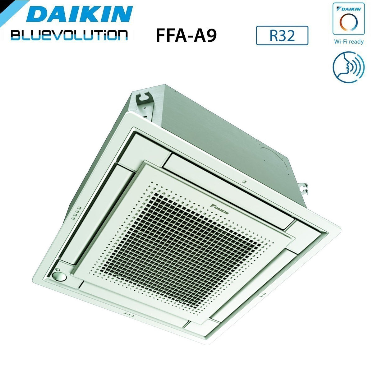 climatizzatore condizionatore daikin bluevolution inverter quadri split a cassetta ffa a 9_12_12_12 con 4mxm80n r 32 wi fi optional con comando a filo e griglia bianca 9000_12000_12000_12000 garanzia italiana 8962