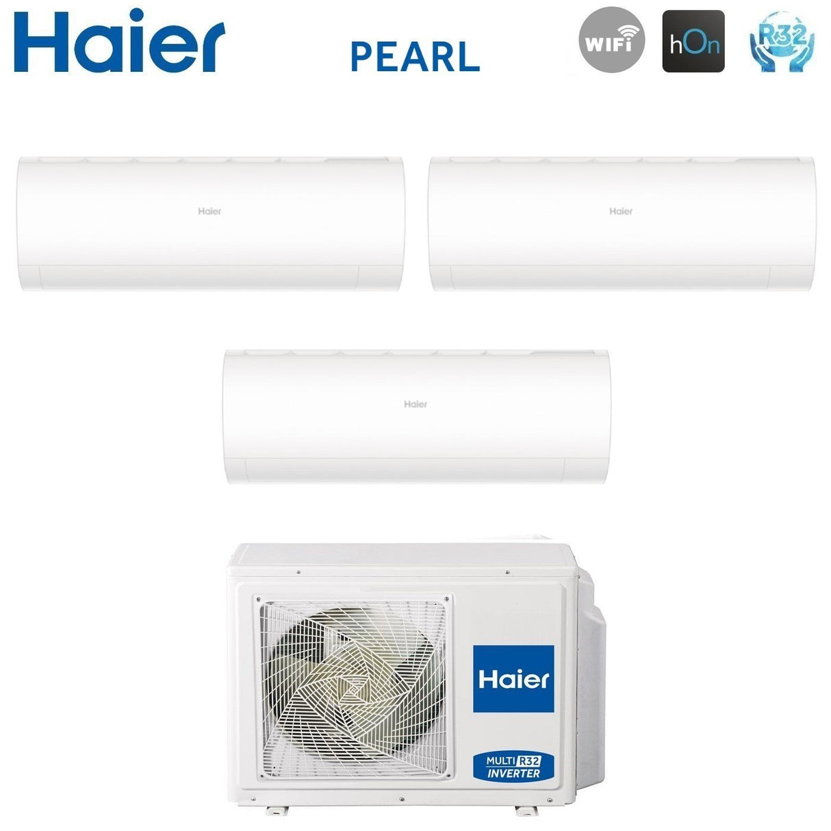 climatizzatore condizionatore haier trial split inverter serie pearl 7_9_9 con 3u70s2sr3fa r 32 wi fi integrato 7000_9000_9000 novita