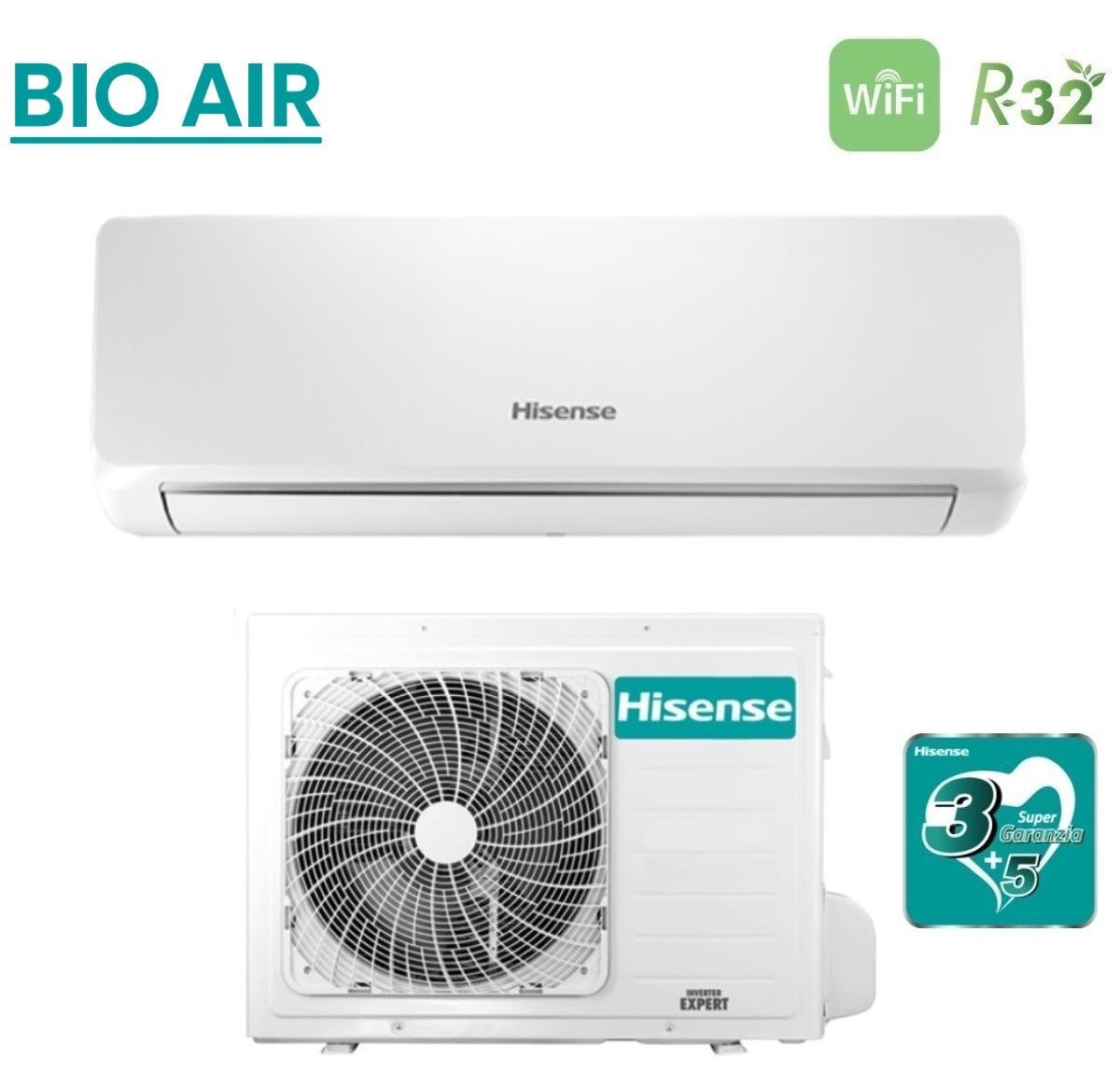 climatizzatore condizionatore hisense inverter serie bio air 24000 btu tdbb240bg _ tdbb240bw r 32 wi fi integrato classe a__ a_