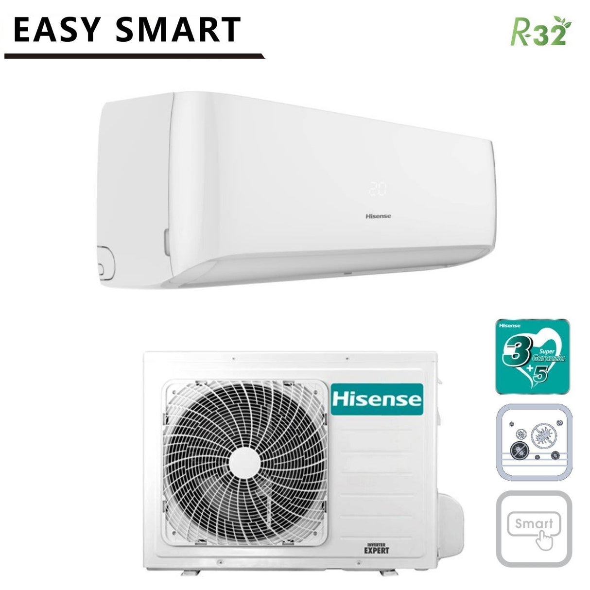 climatizzatore condizionatore inverter hisense serie easy smart r 32 24000 btu ca70bt01g a__ 2019