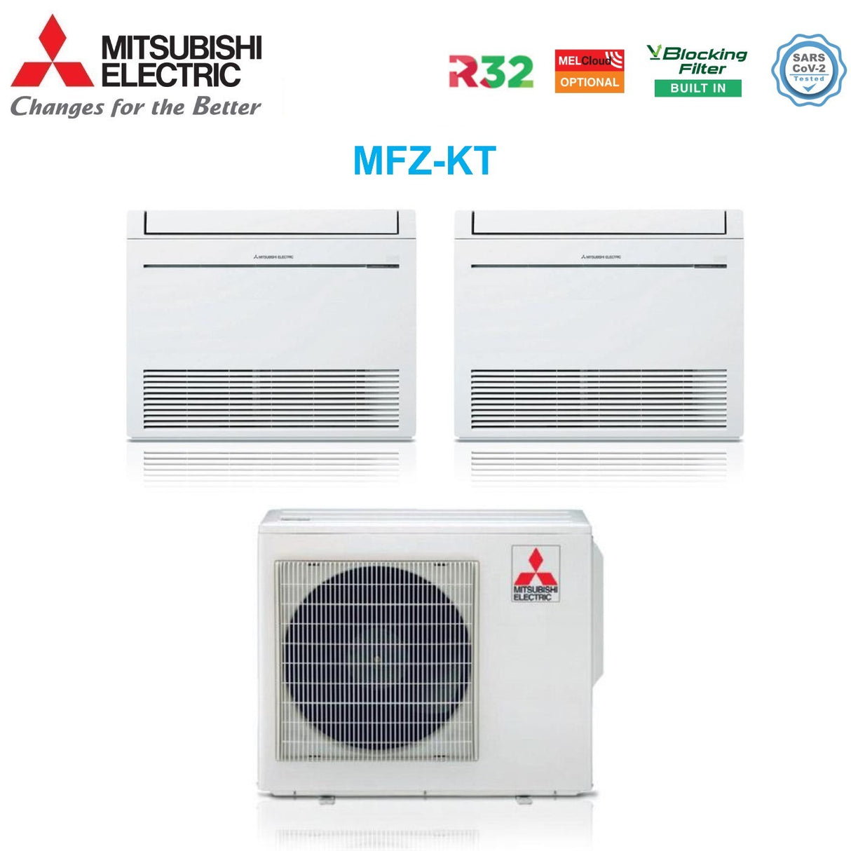 climatizzatore condizionatore mitsubishi electric pavimento dual split inverter serie mfz kt 12_12 con mxz 3f68vf r 32 wi fi optional con telecomando incluso 12000_12000