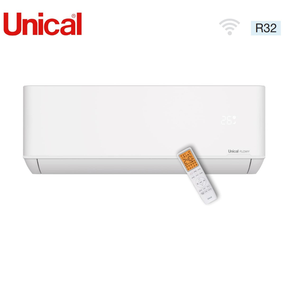 climatizzatore condizionatore unical inverter serie flowy 12000 btu flwy 12h r 32 wi fi optional classe a__ a_