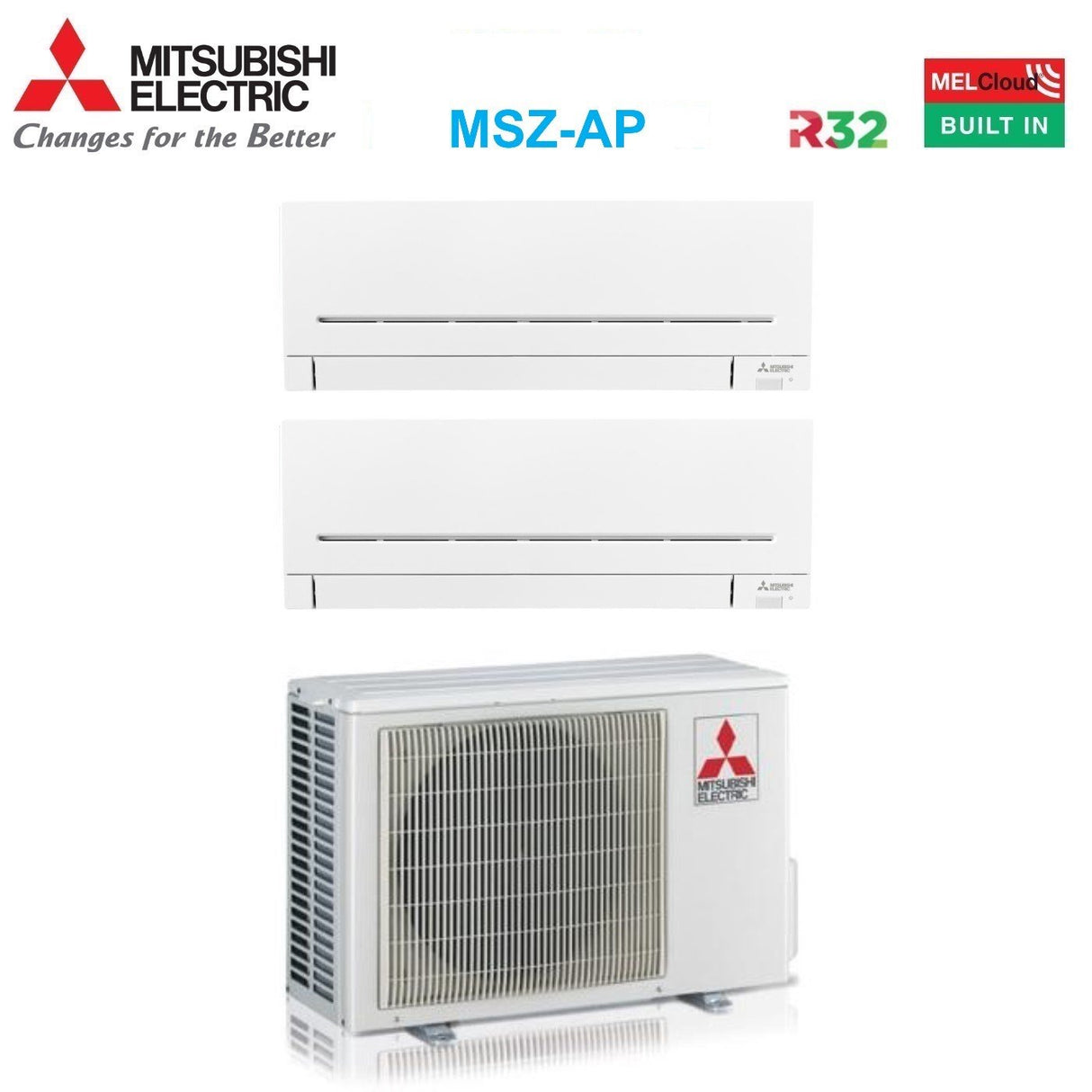 climatizzatore condizonatore mitsubishi dual split inverter serie ap 7_7 con mxz 2f33vf r 32 modello plus 7000_7000 wi fi optional 7766