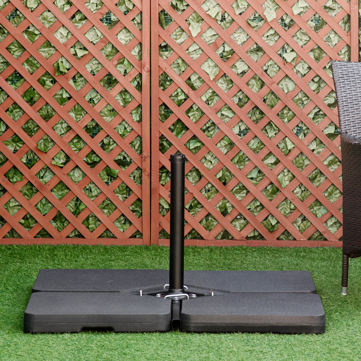 easycomfort easycomfort base per ombrellone da 4 pezzi riempibili con acqua o sabbia e ganci di connessione nero