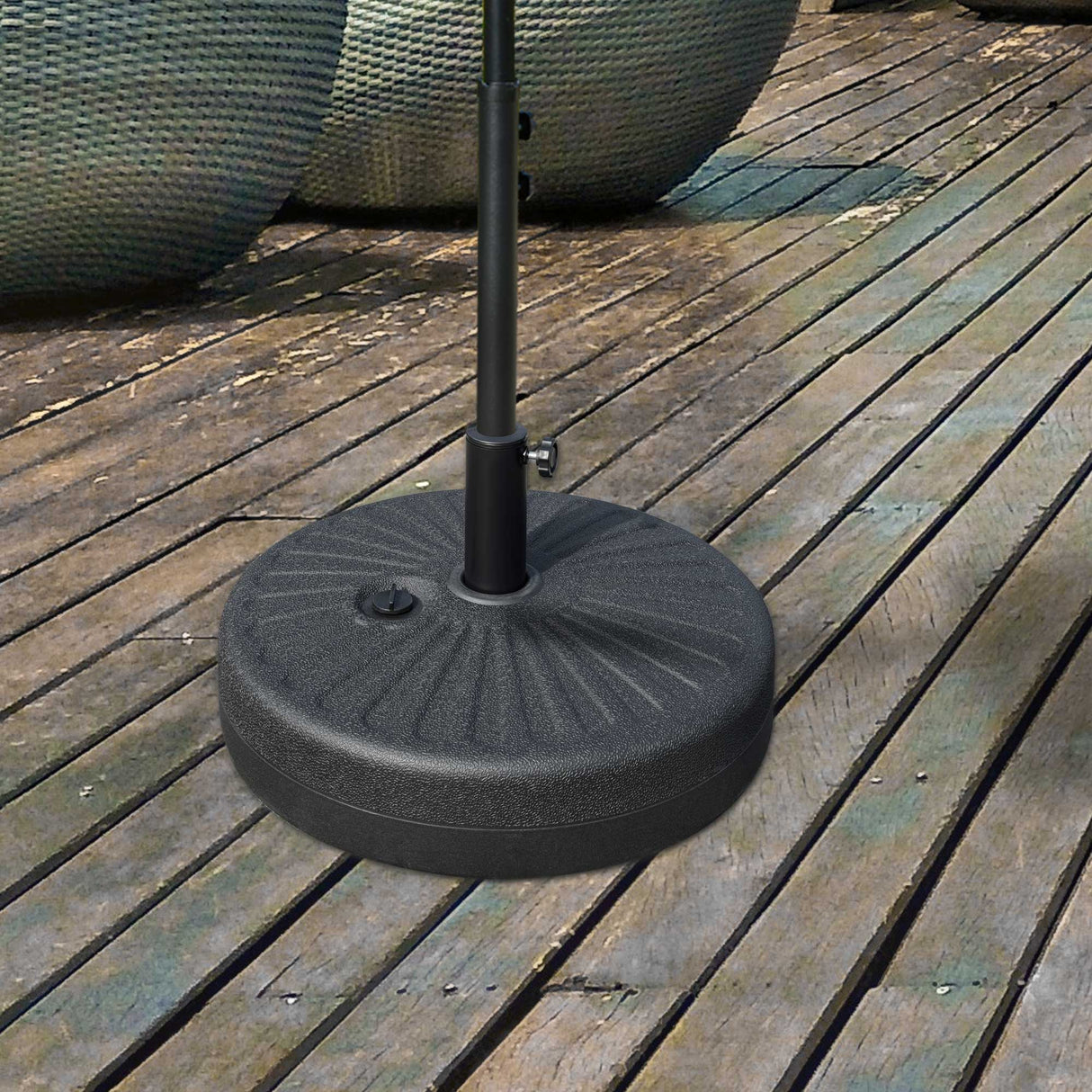 easycomfort easycomfort base per ombrellone da giardino con palo centrale 3 8cm e 4 8cm hdpe nero