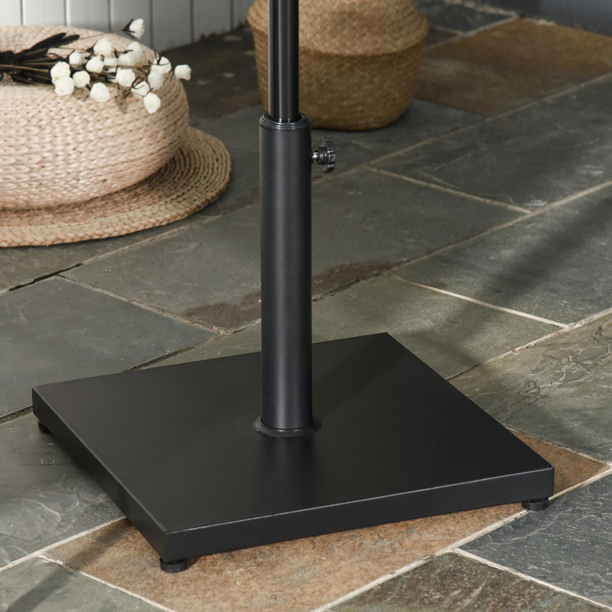 easycomfort easycomfort base per ombrellone quadrata da 18kg per pali da 33 53 8 cm 45x45x39 cm nero