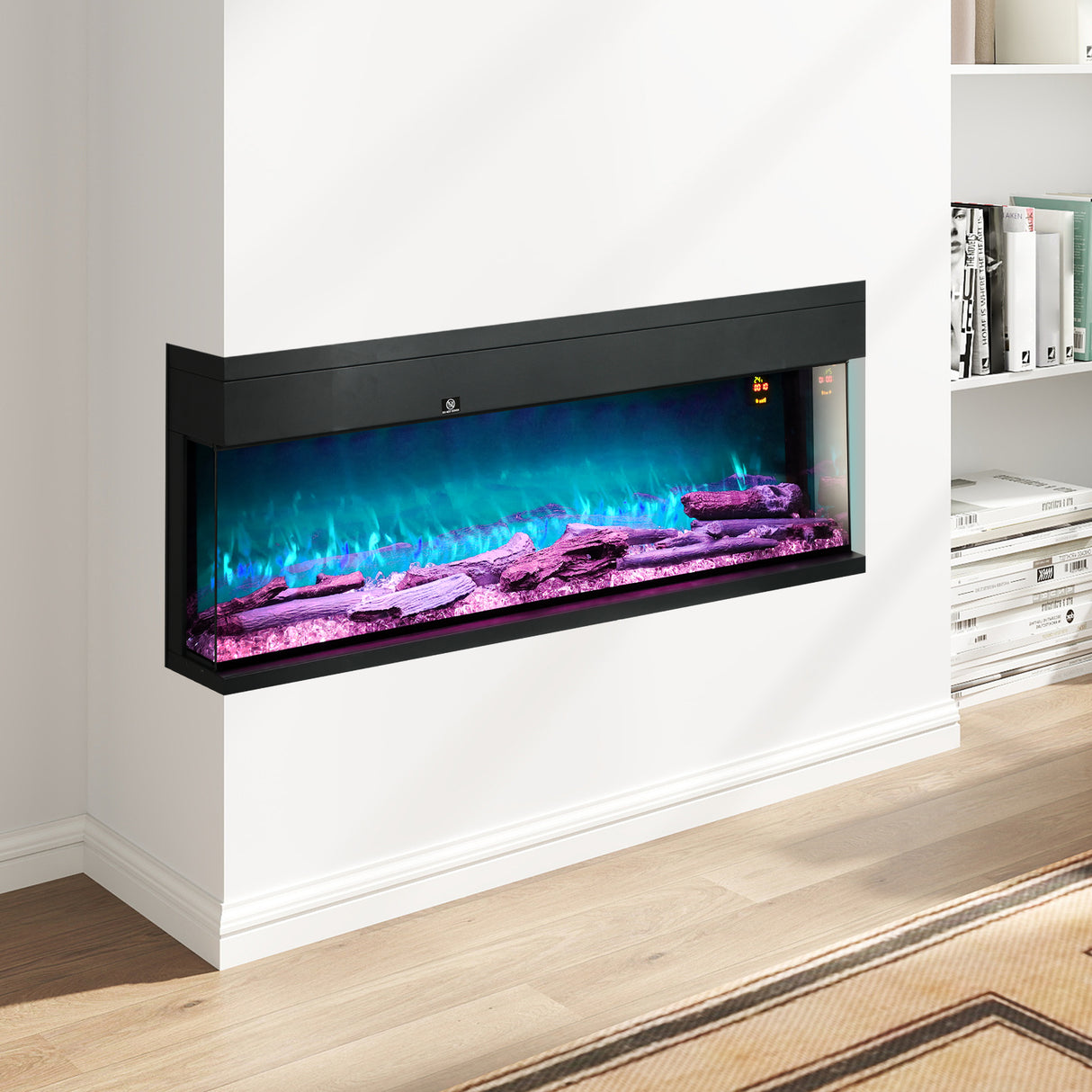 easycomfort easycomfort camino elettrico da incasso e parete 1800w con fiamme colorate led regolabili temperatura fino 40c nero
