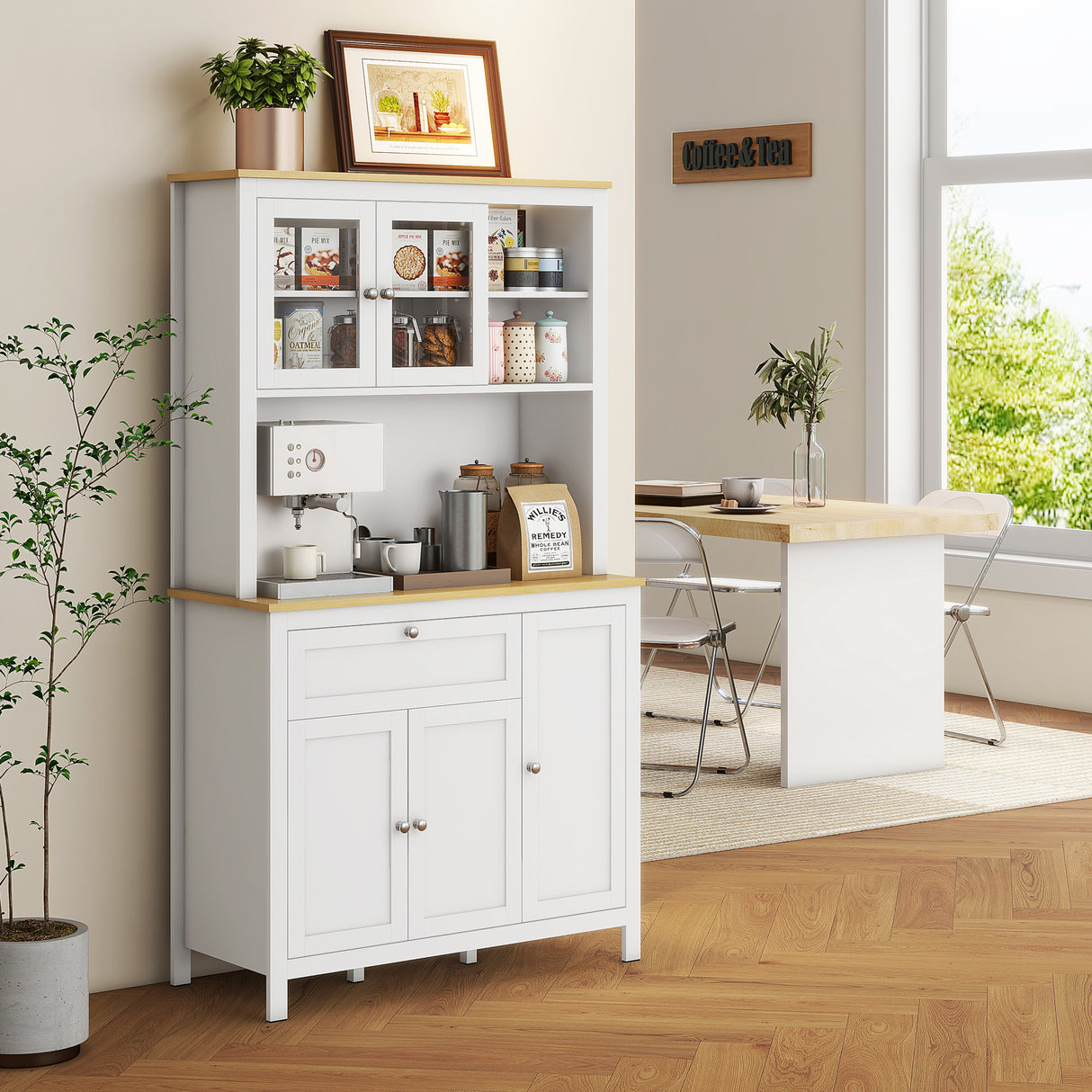 easycomfort easycomfort dispensa cucina con cassetti ripiani aperti e scaffali regolabili in legno 100x40x180 cm bianco