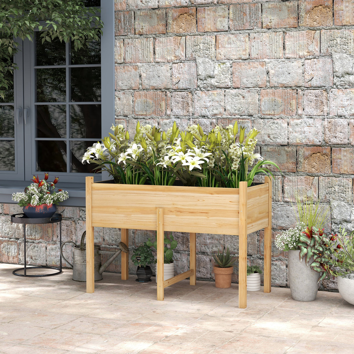 easycomfort easycomfort orto rialzato con 2 fori di drenaggio e sacca in tessuto non tessuto in legno di abete 115x55x80 cm
