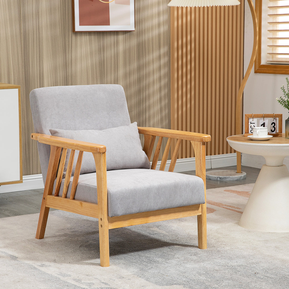 easycomfort easycomfort poltrona moderna con rivestimento vellutato e struttura in legno 68x75x78cm grigio