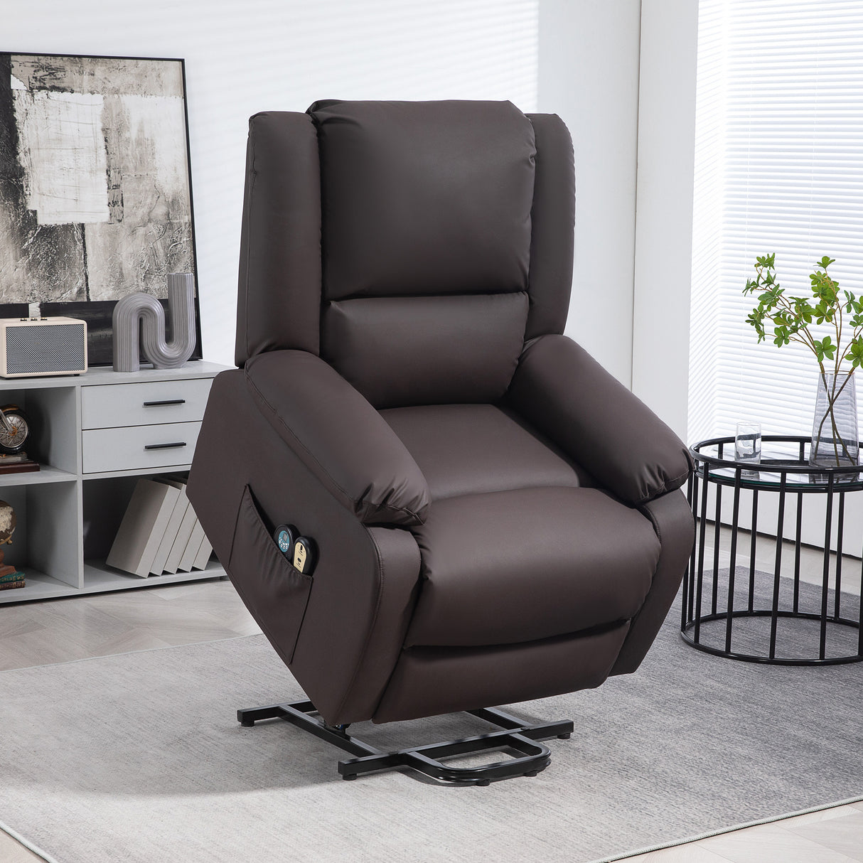 easycomfort easycomfort poltrona relax alzapersona reclinabile a 155 con 8 punti massaggio e riscaldamento marrone
