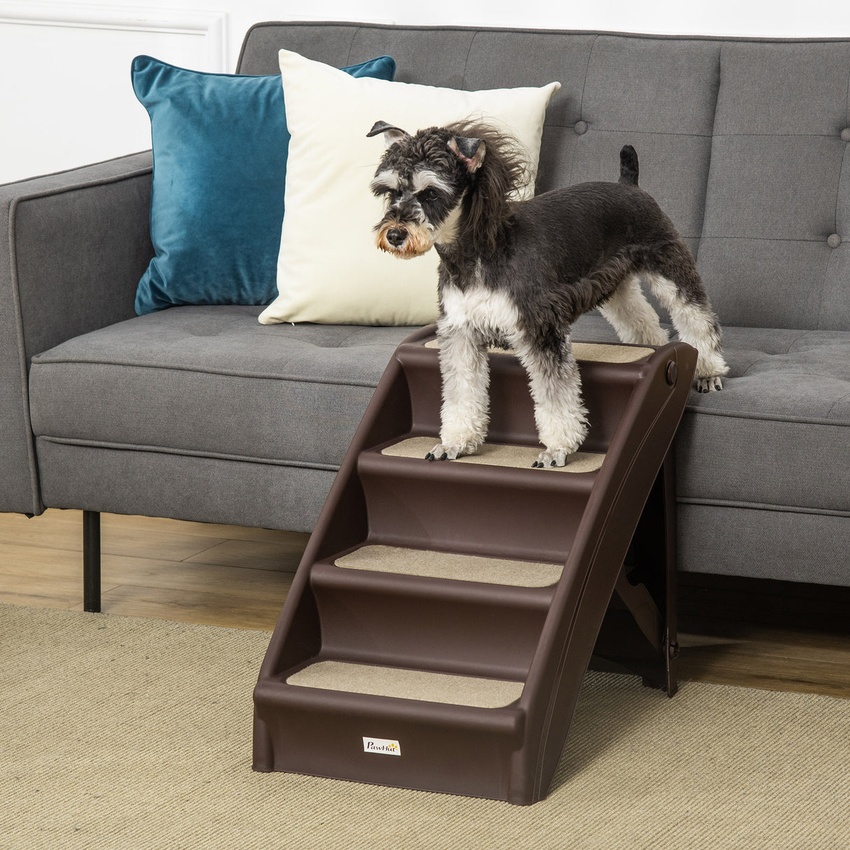 easycomfort easycomfort scaletta per cani pieghevole con 4 gradini antiscivolo in pp marrone