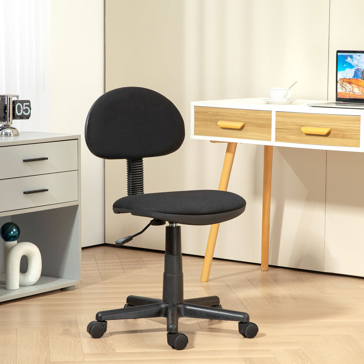 easycomfort easycomfort sedia da ufficio girevole ad altezza regolabile in tessuto elastico spugna e acciaio 43x51x73 85 cm nero