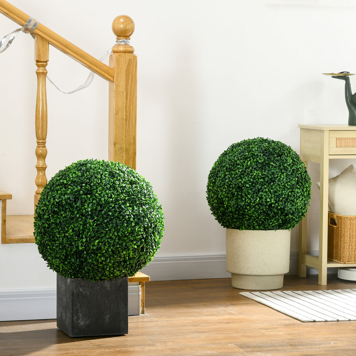 easycomfort easycomfort set di 2 piante finte sfera di bosso 50cm decorazione per interno ed esterno verde