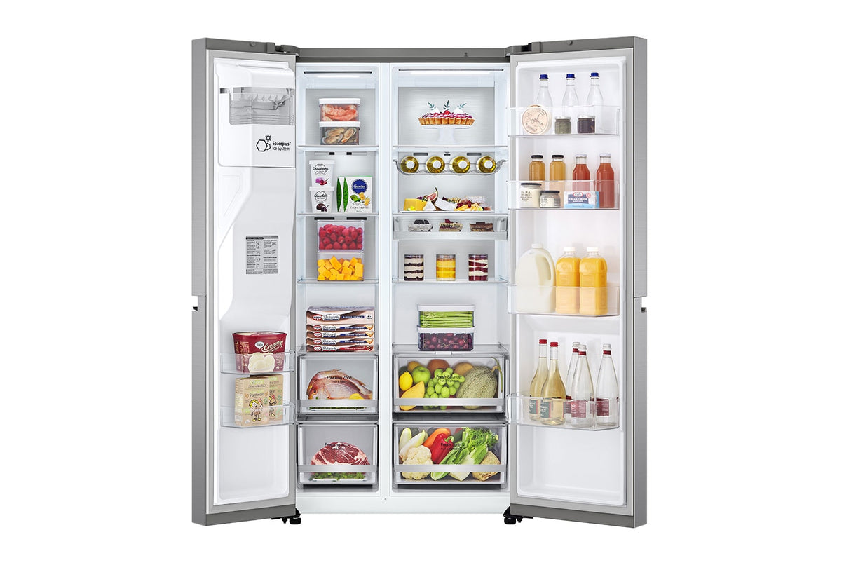 frigorifero americano lg side by side inverter a179xl91 3xp73 5 wi fi smart thinq luce led 635 litri gslv90pzad