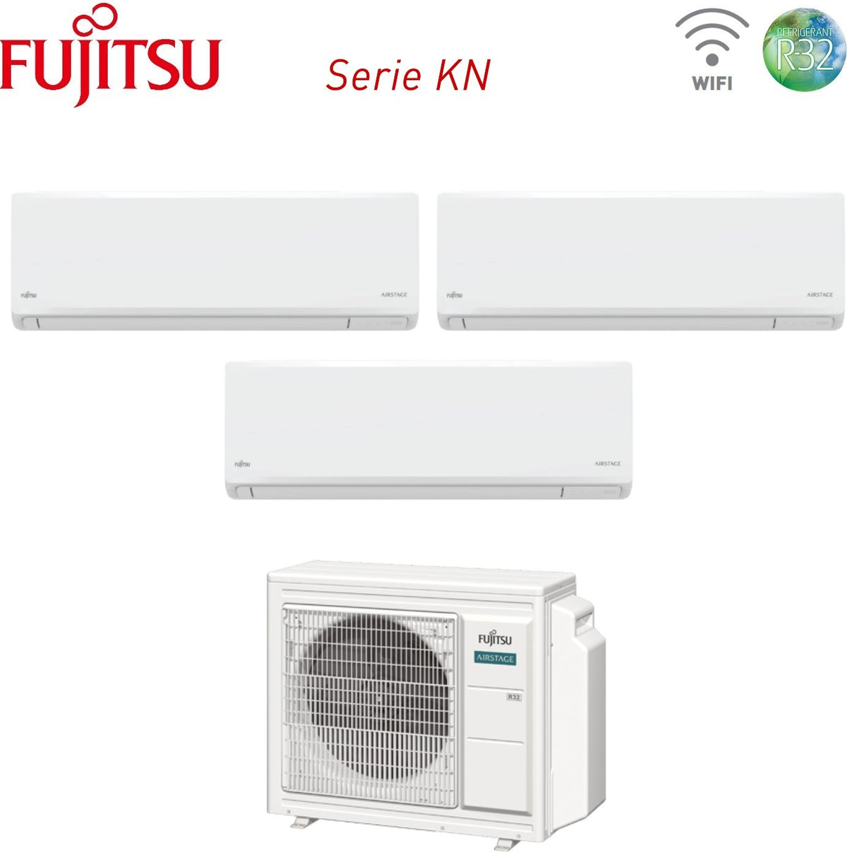 fujitsu condizionatore fujitsu trial split inverter kn airstage 7912 con aoeg24kbca3 r 32 wi fi integrato