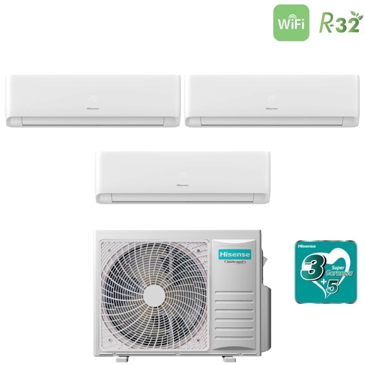 hisense climatizzatore condizionatore hisense trial split inverter serie ecosense 9912 con 3amw62u4rjc r 32 wi fi integrato 9000900012000
