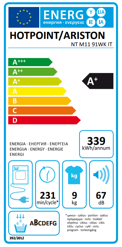 hotpoint asciugatrice 9kg a_
