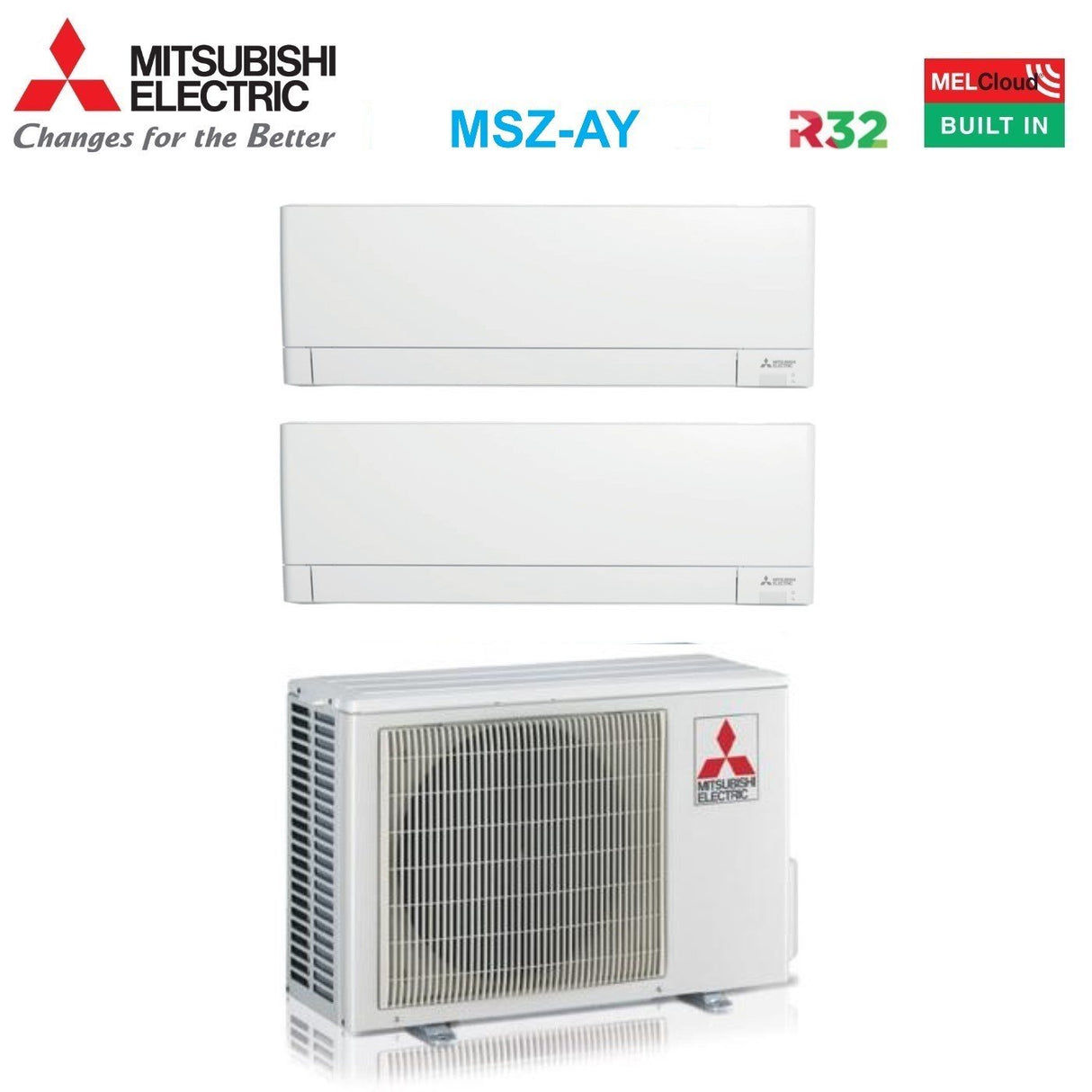 mitsubishi electric condizionatore dual split mitsubishi electric msz ay 77 con mxz 2f42vf r 32 wi fi integrato