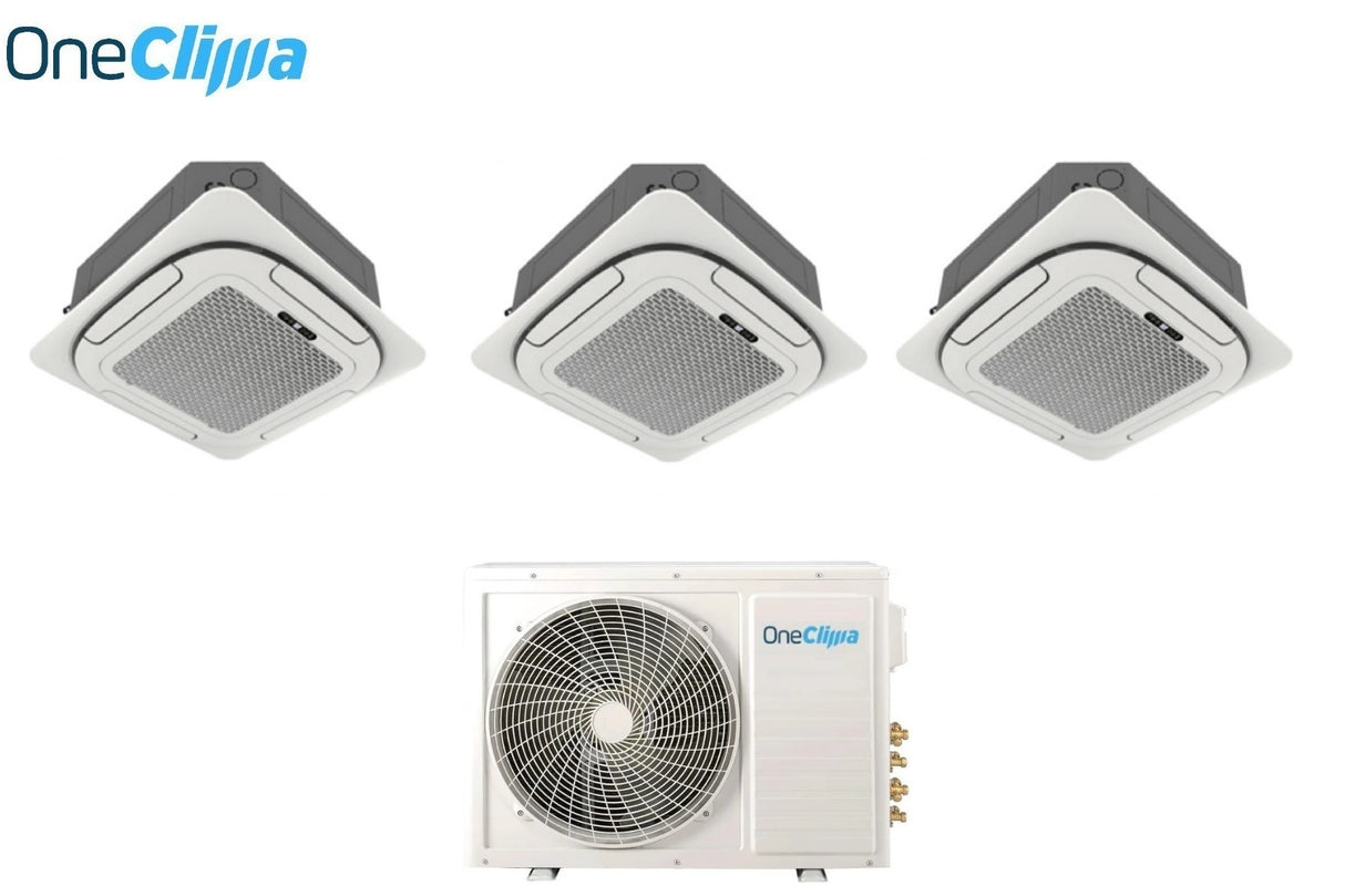 oneclima condizionatore oneclima trial split cassetta 4 vie 121212 con mlt27x3y24 r 32 wi fi optional griglia inclusa e telecomando di serie