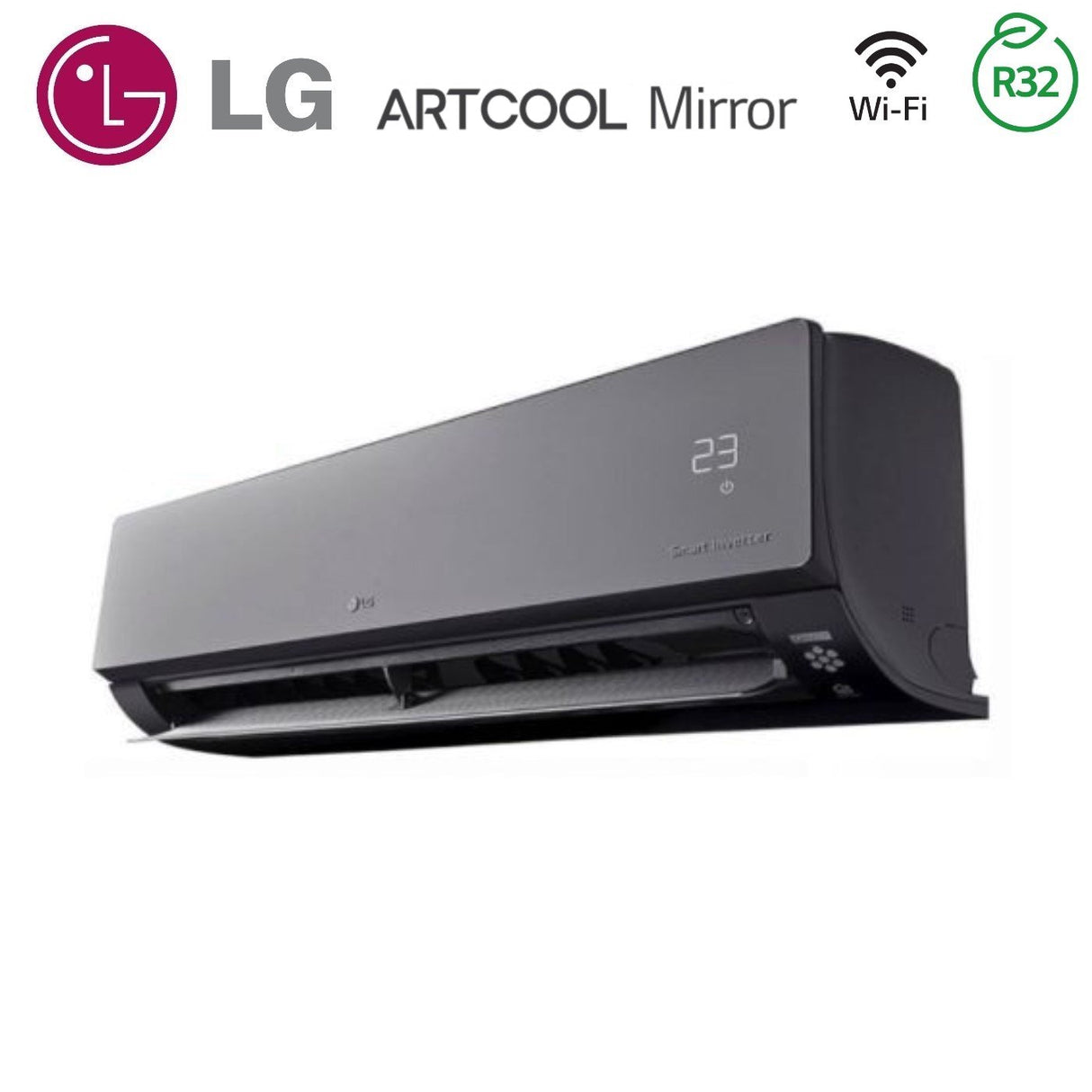 climatizzatore condizionatore lg inverter artcool mirror 9000 btu ac09bk + ac09bq r 32 wi fi integrato classe a++ a+
