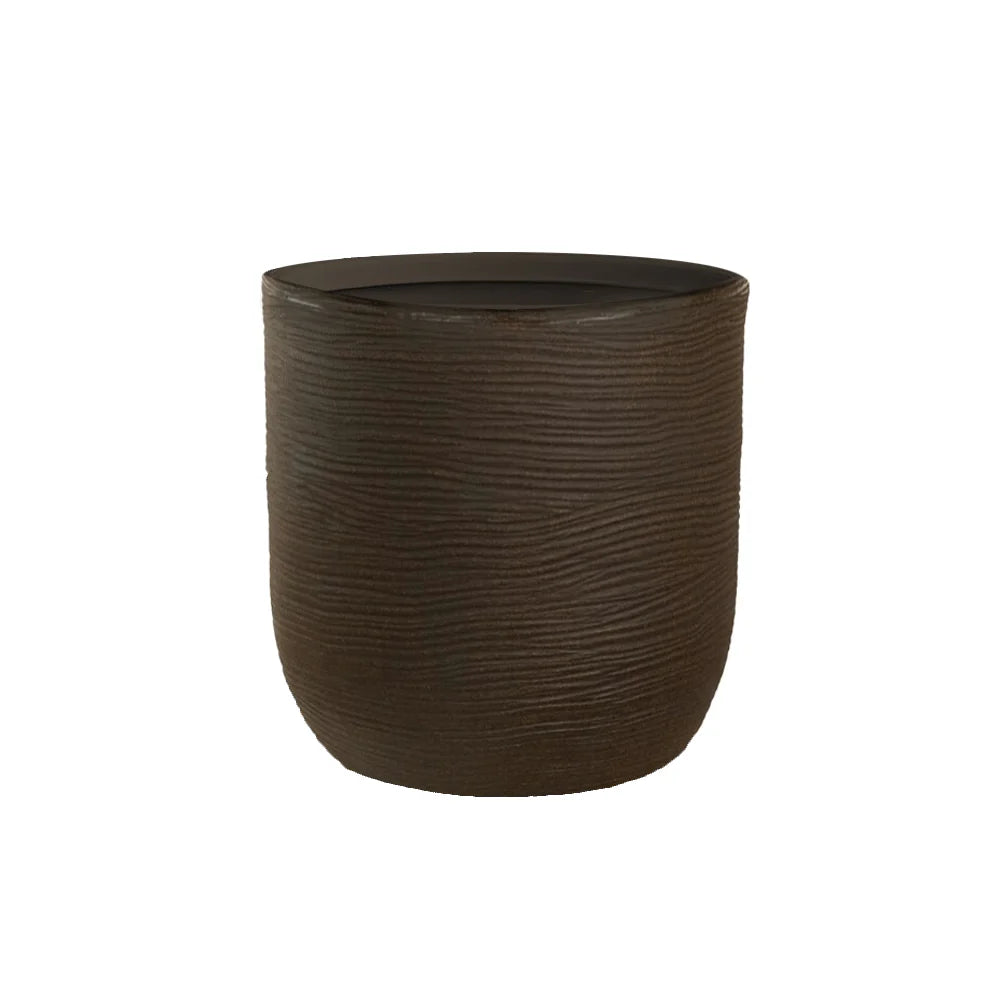 divina garden vaso in resina da esterno interno per piante cilindro di design d 35x34h raffaello marrone ean 8056157809043