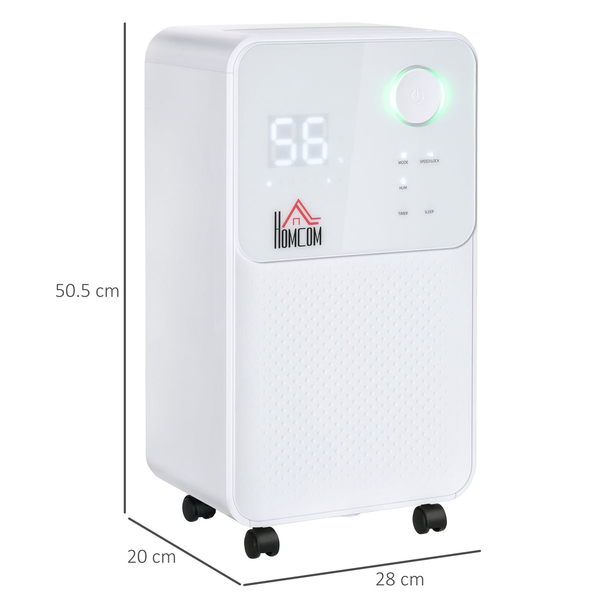 easycomfort deumidificatore portatile da 16l 4 modalita e 2 velocita timer 24h 28x20x50.5cm bianco